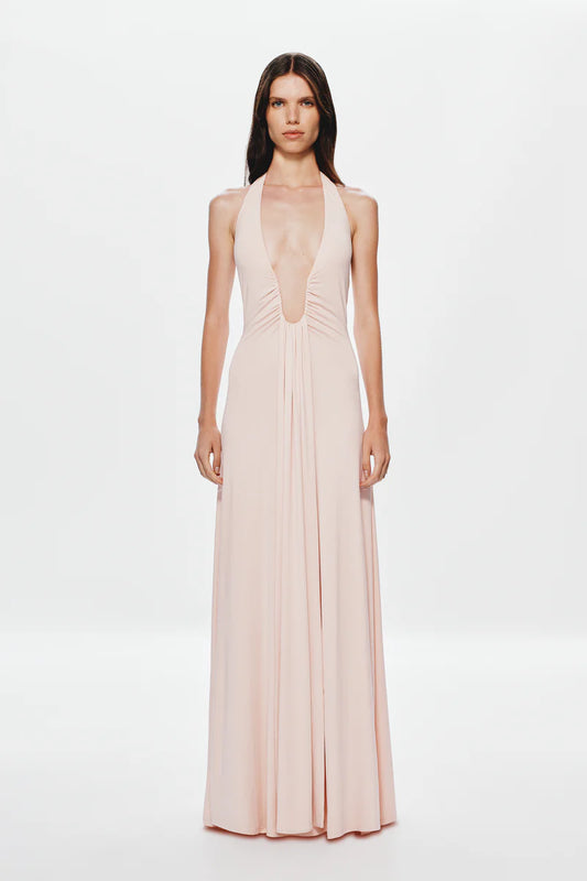 JENNIFER CUPRO MAXI DRESS DUSTY PINK