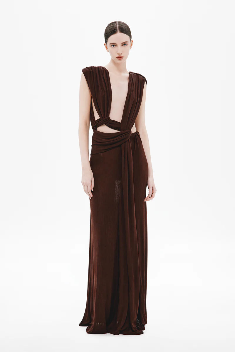 NAOMI DRAPED RIB DRESS