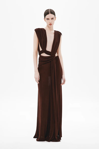 NAOMI DRAPED RIB DRESS