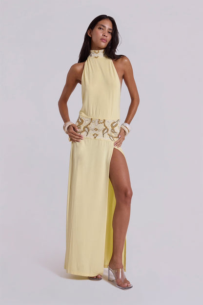 DARYA HAND BEADED BACKLESS MAXI DRESS