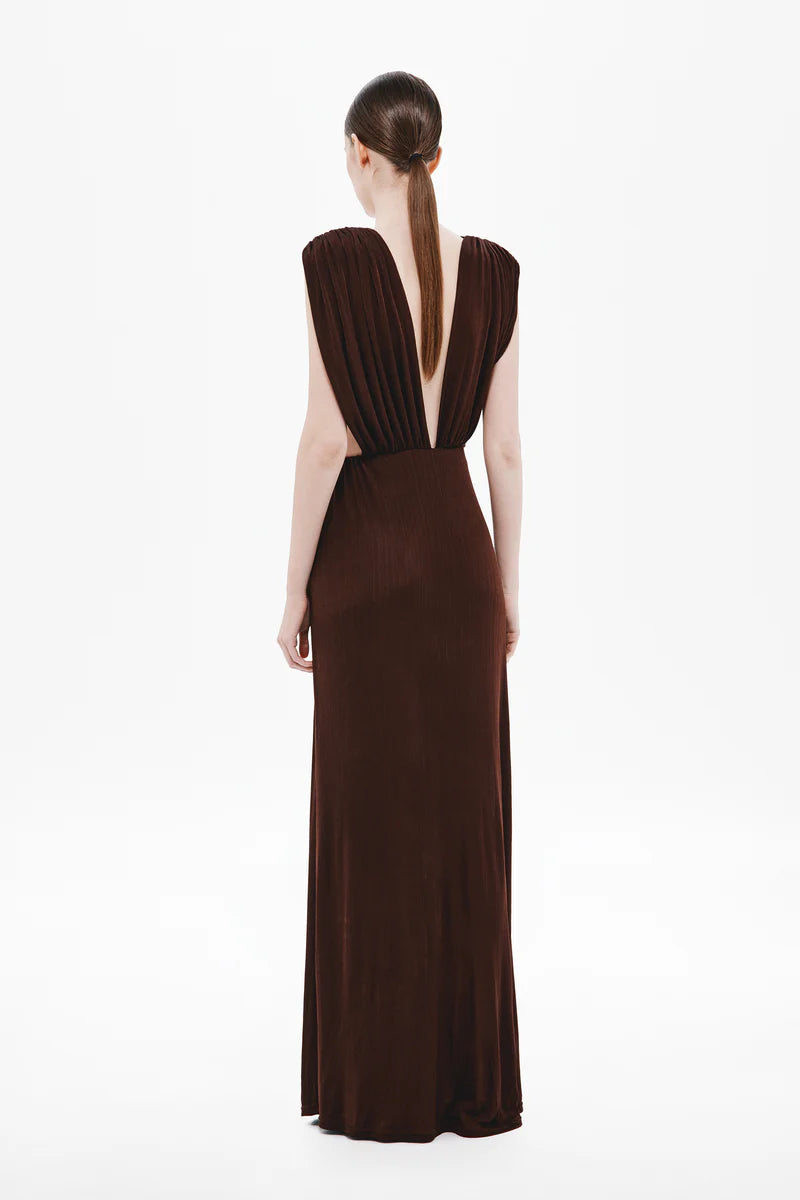 NAOMI DRAPED RIB DRESS