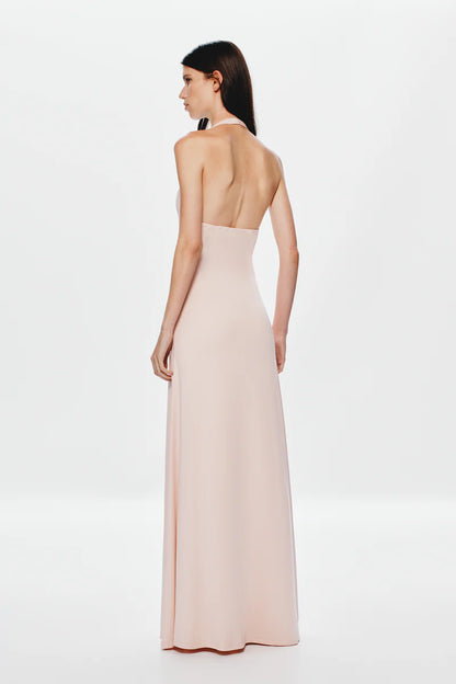 JENNIFER CUPRO MAXI DRESS DUSTY PINK
