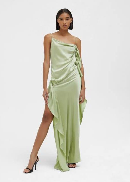 CUSCO SILK DRAPED MAXI DRESS