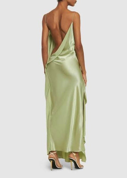 CUSCO SILK DRAPED MAXI DRESS